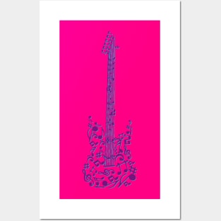 Musical Notes Guitar Posters and Art